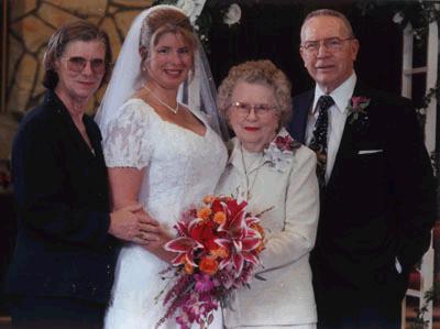 Donna with her mom and grandparents