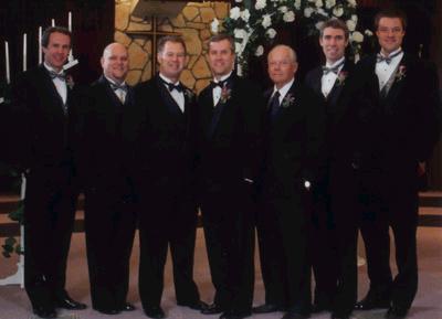 Kirk and the men in the wedding